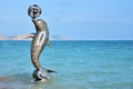 KOKTEBEL, CRIMEA Ã¢â¬â MAY 28, 2019: Dolphin statue at Koktebel beach